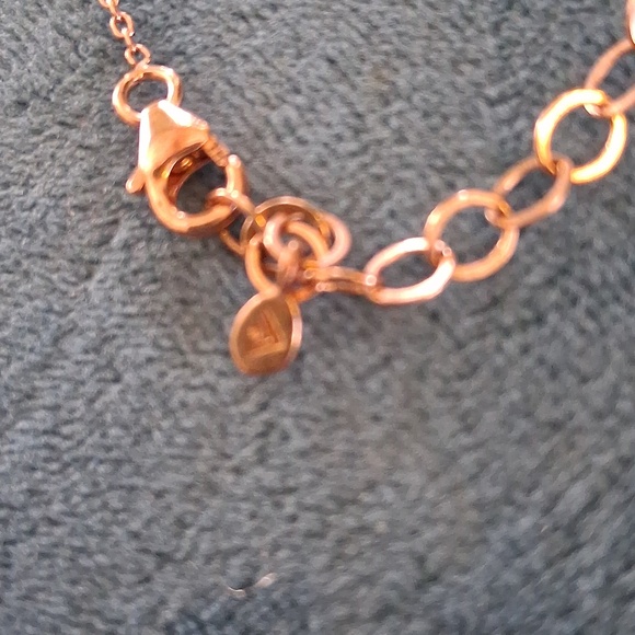 Silpada Rose Gold Over 925 Necklace with Crystal Pendant 16 In L - Picture 4 of 5